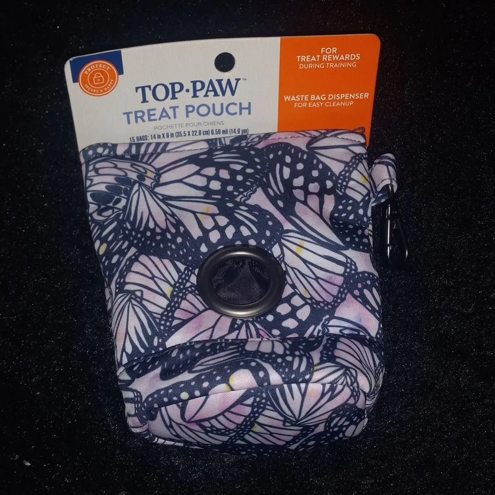 Top Paw 🦋 Print Treat Pouch with Waste Bag Dispenserby Top Paw